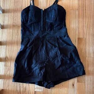 Elegant Black Lace Romper